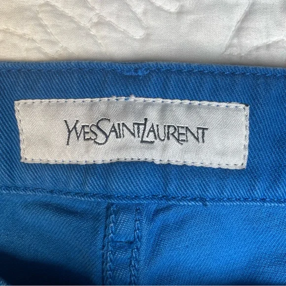 Yves Saint Laurent YSL Blue Straight Leg Jeans Low Rise Stretch Denim EU 36 US 6 - Picture 7 of 14